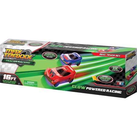 Max Traxxx 16' Tracer Racer Glow-In-The-Dark Duel Track Race Set - 2 Cars thumb