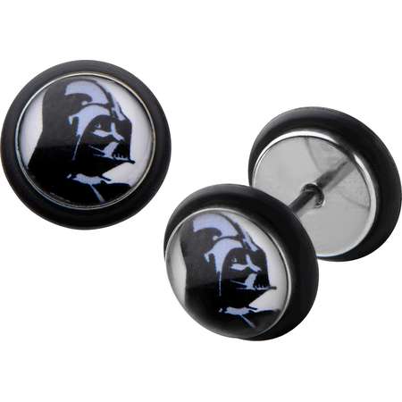 Men's Star Wars Darth Vader Graphic Stainless Steel Screw Back Earrings thumb