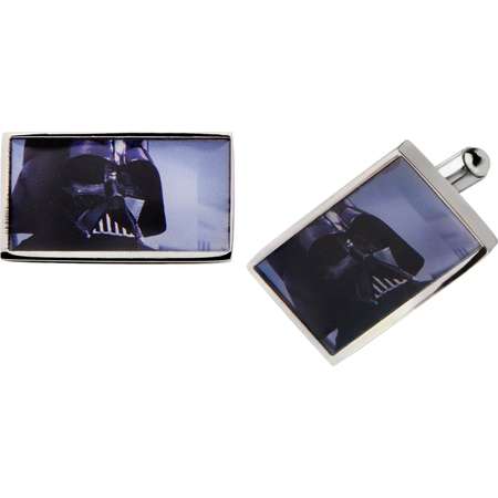 Men's Star Wars Darth Vader Graphic Stainless Steel Rectangular Cufflinks thumb