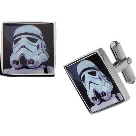 Men's Star Wars Stormtrooper Graphic Stainless Steel Square Cufflinks thumb