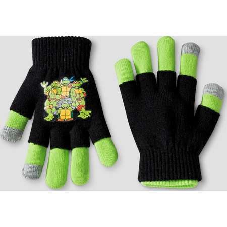 Boys' Teenage Mutant Ninja Turtles Gloves - Black/Green One Size thumb