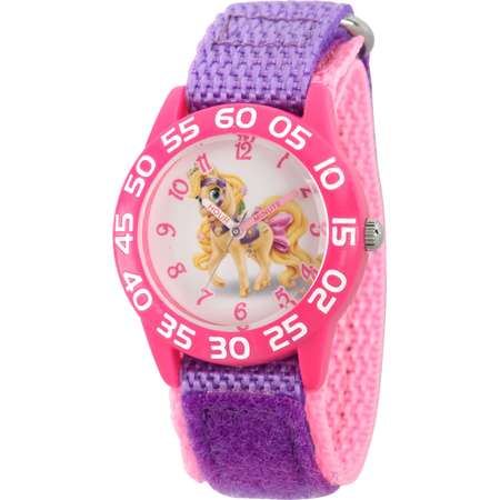 Girls' Disney Palace Pet Blondie Pink Plastic Time Teacher Watch - Purple thumb