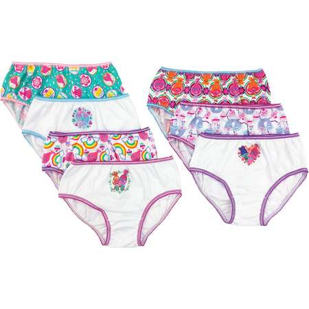 Girls' Trolls 7pk Bikini Briefs - White/Pink/Teal thumb