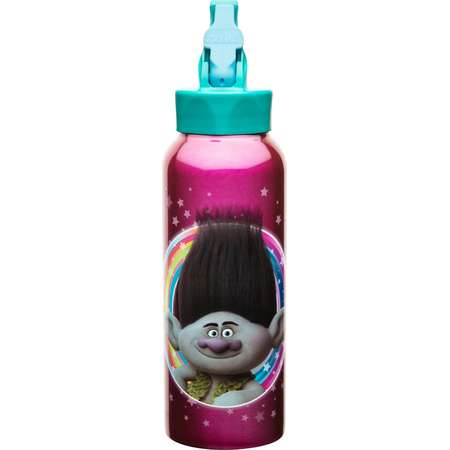 DreamWorks Trolls 25oz Stainless Steel Kids' Water Bottle with Straw Lid - Pink thumb