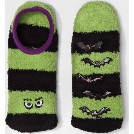 Women's Frankenstein Halloween Slipper Socks with Grippers - Green One Size thumb