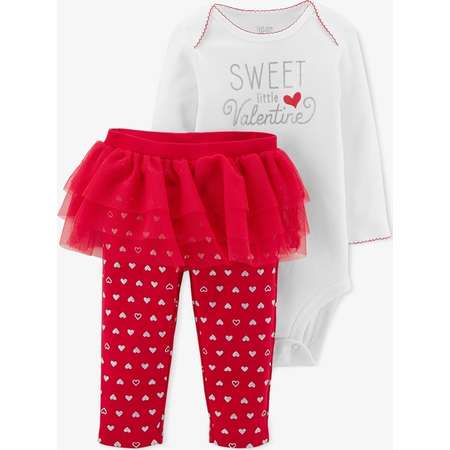 Baby Girls' Sweet Little Valentine 2pc Tutu Set - Just One You™ Made by Carter's® White/Red thumb