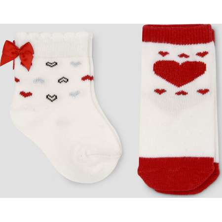 Baby Girls' 2pk Valentines Day Socks - Just One You™ Made by Carter's® White/Red thumb