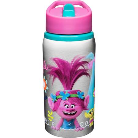 Trolls Zak Designs Stainless Steel Water Bottle 19oz - Pink/Silver thumb
