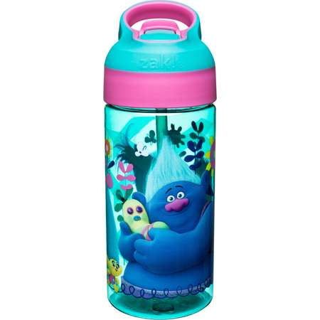 Trolls Zak Designs Plastic Water Bottle 17.5oz - Blue/Pink thumb