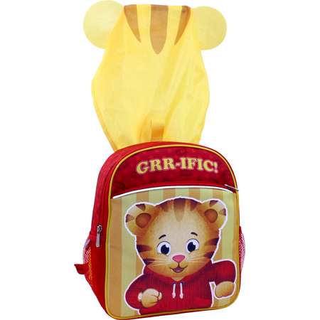 Daniel Tiger 12" Kids' Backpack with Hood and Vest - Red/Yellow thumb