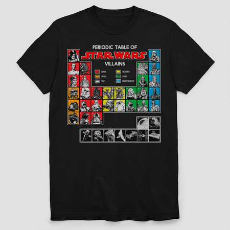 Men's Star Wars Periodic Table of Villains Short Sleeve Graphic T-Shirt - Black thumb