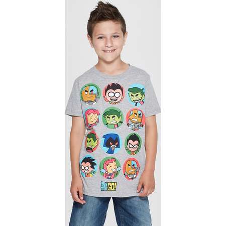 Boys' Teen Titans Go Character Short Sleeve Graphic T-Shirt - Gray thumb