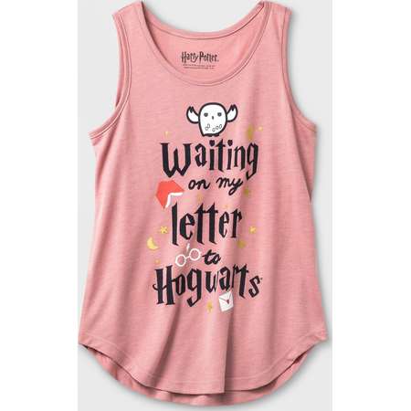 Girls' Harry Potter 'Waiting On My Letter To Hogwarts' Tank Top - Light Red thumb