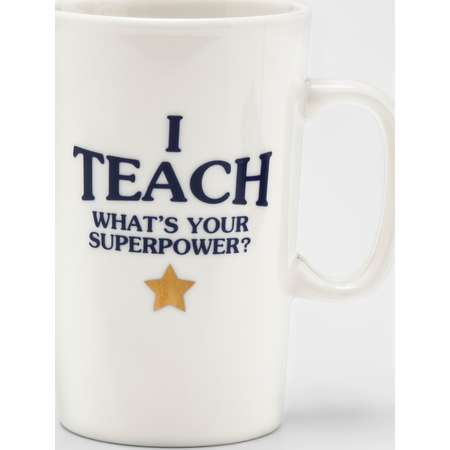 16oz Porcelain I Teach, What's Your Super Power Mug White - Threshold™ thumb
