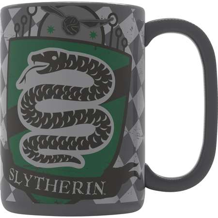 Harry Potter Zak Designs 15oz Ceramic Slytherin Mug Gray/Green thumb