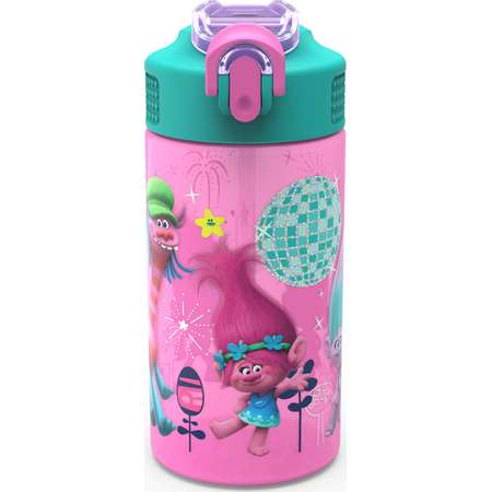 Trolls Water Bottle with Straw - Poppy & Friends thumb