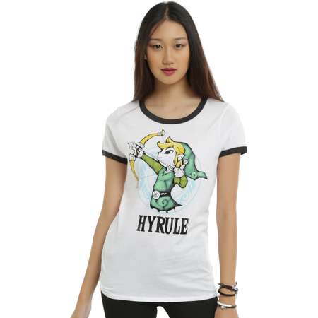 The Legend of Zelda: The Wind Waker Link Hyrule Girls Ringer T-Shirt thumb