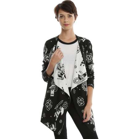The Legend Of Zelda Symbols Girls Flyaway Cardigan thumb