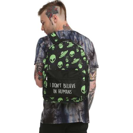 Alien I Don't Believe In Humans Backpack thumb