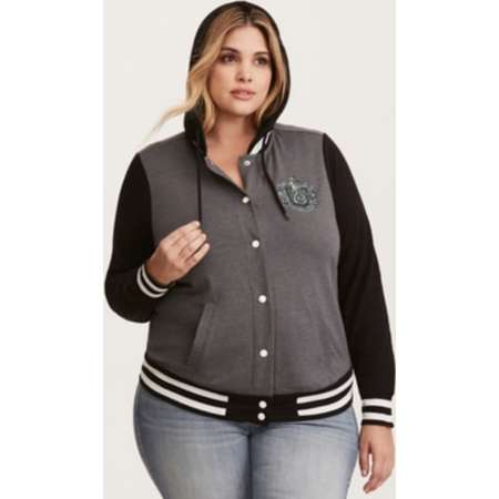 Harry Potter Slytherin Hooded Varsity Jacket thumb