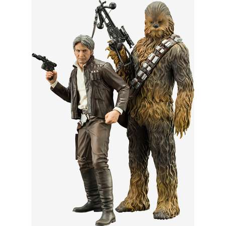 Star Wars: The Force Awakens Han Solo And Chewbacca ARTFX+ Statue Set thumb