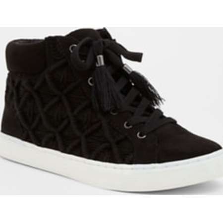 Black Crochet High Top Sneaker (Wide Width) thumb
