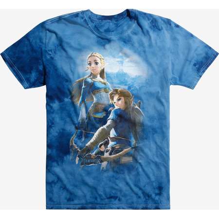 The Legend Of Zelda: Breath Of The Wild Link & Zelda Tie Dye T-Shirt thumb