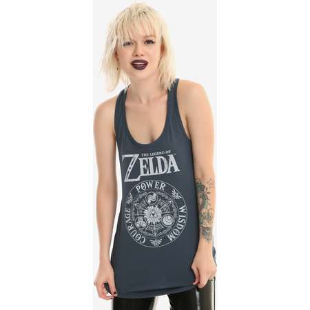 The Legend Of Zelda Power Courage Wisdom Girls Tank Top thumb