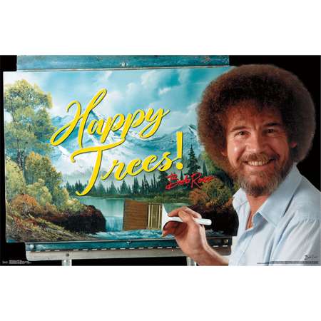 Bob Ross Happy Trees Horizontal Poster thumb