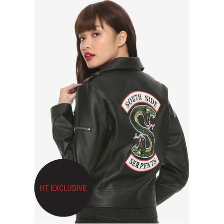 Riverdale Southside Serpents Faux Leather Girls Jacket Hot Topic Exclusive thumb