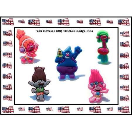 Trolls 20PCS Cartoon Icon Brooch Badge Pins Button Badge Backpack Hat Decor Boys Girls fun pins Hat Pin Party Favor Pin Birthday Goodie Bags thumb