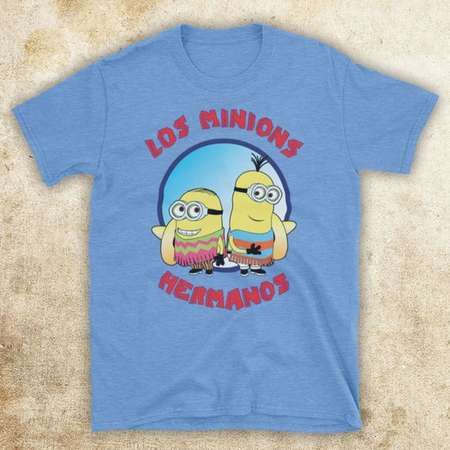 Inspired By Los Minions Hermanos Funny Pollos Parody Despicable Me Characters Breaking Bad Unofficial Mens T-Shirt thumb