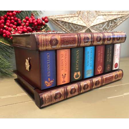 Tribute to Outlander — FREE Earrings, Jamie Fraser, Sam Heughan, Jamie and Claire, Puzzle Box, Book box, Gabaldon books, Book jewelry box thumb