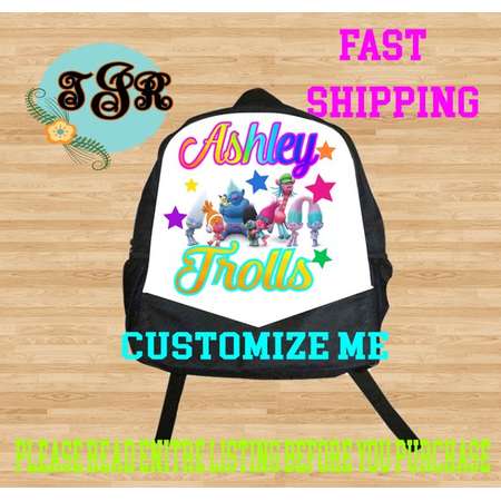 TROLLS Girl BACKPACK Personalize Me Back to School Gifts Holiday Birthday Poppy guy diamond dj suki bridget maggie aspen thumb