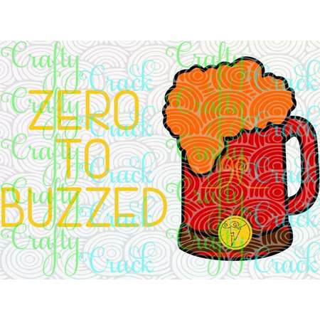 Zero to Buzzed - Hercules Disney Inspired Beer Mug SVG/DXF/PNG Digital Download for Silhouette Studio/Cricut Design Space thumb