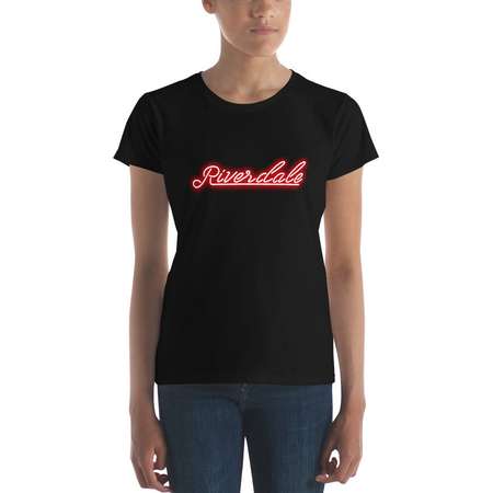 Riverdale New York Glowing Neon Sign Vintage Retro Women's short sleeve t-shirt thumb