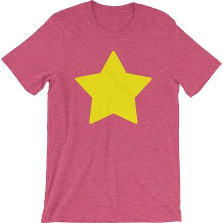 Steven Universe Star Shirt Cosplay Short-Sleeve Unisex T-Shirt in Pink Yellow Star on Pink Shirt Halloween Costume Tee Shirt thumb