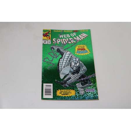 Web of Spider-Man 100 Comic Book Vintage 1993 Spiderman Green Foil Venom Carnage thumb