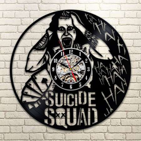 Joker Suicide Squad Vinyl Wall Clock Joker Costume Modern Wall Clock Joker Print Dc Comics Print Comics Decor Dc Characters Suicide Squad thumb