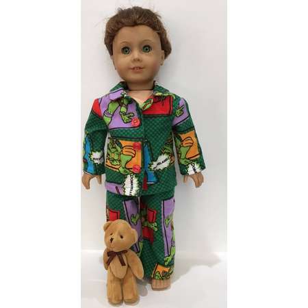 Teenage Mutant Ninja Turtles, American Boy Doll Pajamas, with Optional Stuffed Brown Bear Fits Like American Boy Doll Pajamas thumb