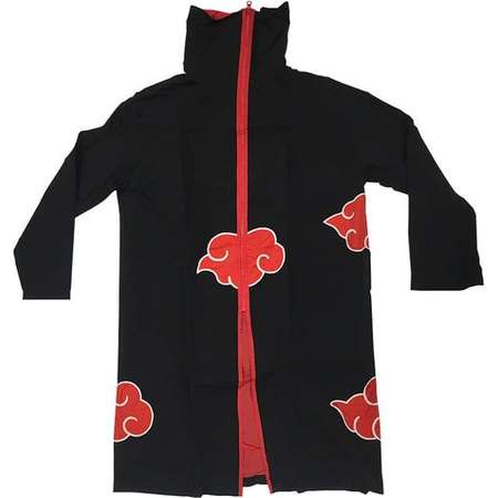 Naruto Costume Akatsuki Cloak Cosplay Coat Jacket Robe Anime Ninja Shippuden Itachi Uchiha Zippered Jacket Collar Gift Halloween Full Length thumb