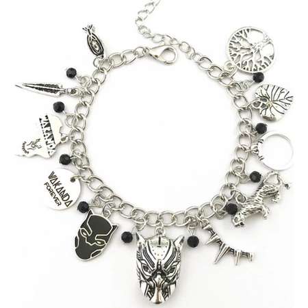 Black Panther Adjustable Charm Bracelet Wakanda Forever Avengers Infinity War thumb
