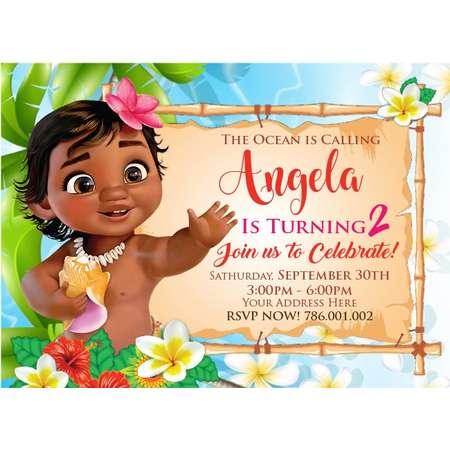 Custom Invitation Little Moana thumb