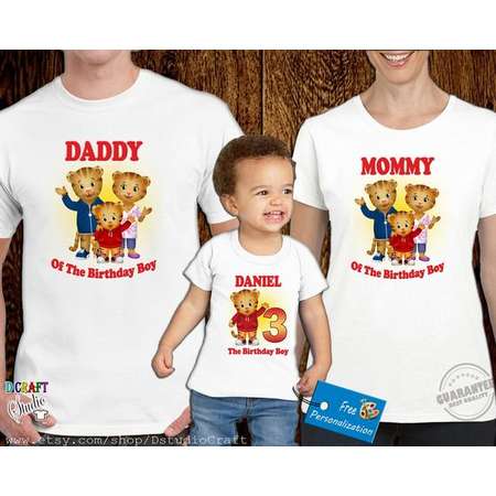 Daniel Tiger Birthday Shirt,Daniel Tiger Custom Shirt,Personalized Daniel Tiger shirt,family shirts,Birthday t-shirt girls boys D042 thumb