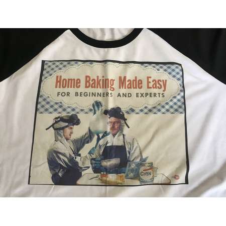 Baking Breaking Bad Baseball KiSS T-Shirt - Jesse Pinkman and Walter White - 30s 40s recipe book style - Vintage theme - Christmas Present thumb