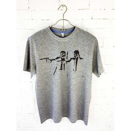 Star Wars Pulp Fiction Gray T-Shirt For Men Vinyltshirts thumb