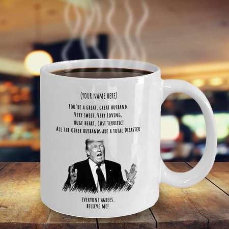 MAGA Mug for HUSBAND Personalized Donald Trump Covfefe Coffee Cup Political Conservative President Supporter Dad Uncle Grandpa Best Friend thumb