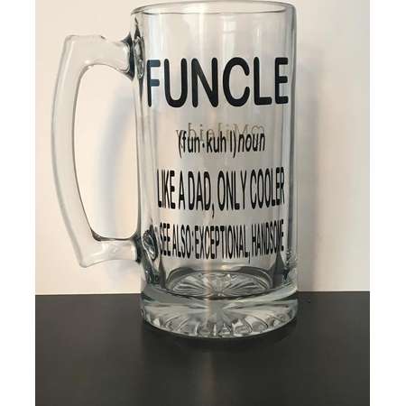 Funcle Beer Mug, Uncle Gift, Grandpa Gift, Father's Day Gift, Beer Mug, Custom Beer Mug, Fun Uncle thumb