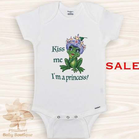 Sale Onesie Frog Onesie® Frog Baby Clothes Funny Baby Girl Onesie Kiss Me I’m a Princess Onesie Animal Onesie Cute Baby Onesie 24 Months thumb