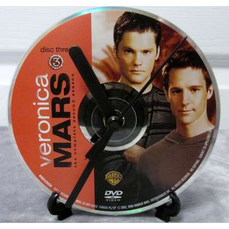 Veronica Mars DVD Clock Upcycled TV Show - Logan & Duncan (Season 2, Disc 3) thumb